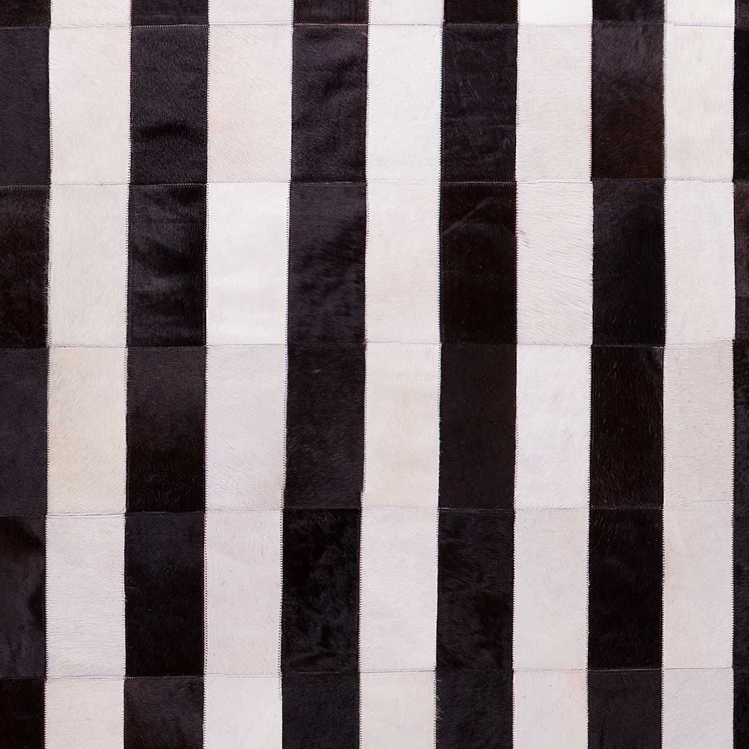 60" x 96" Chocolate Striped, Natural Stitched Hide - Area Rug