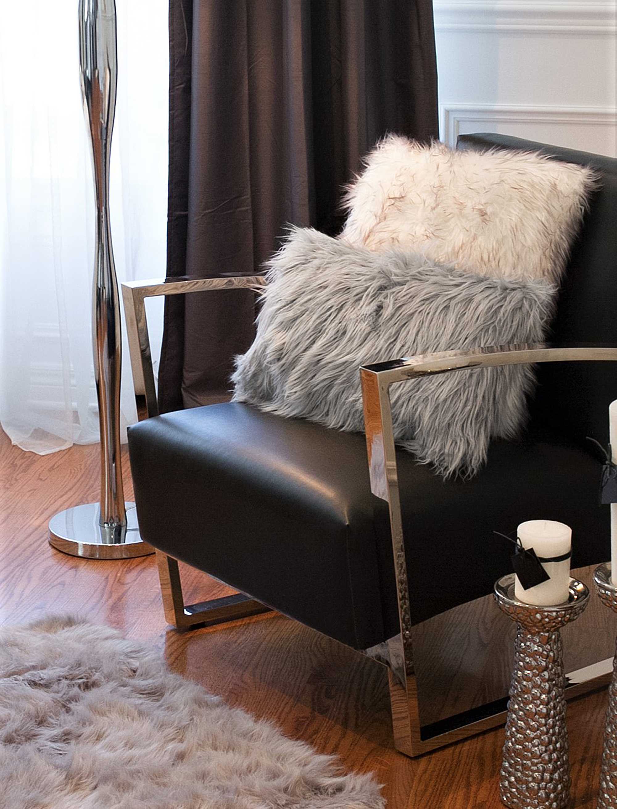 12" x 20" x 5" Sage Gray Faux Sheepskin 2-Pack - Pillow