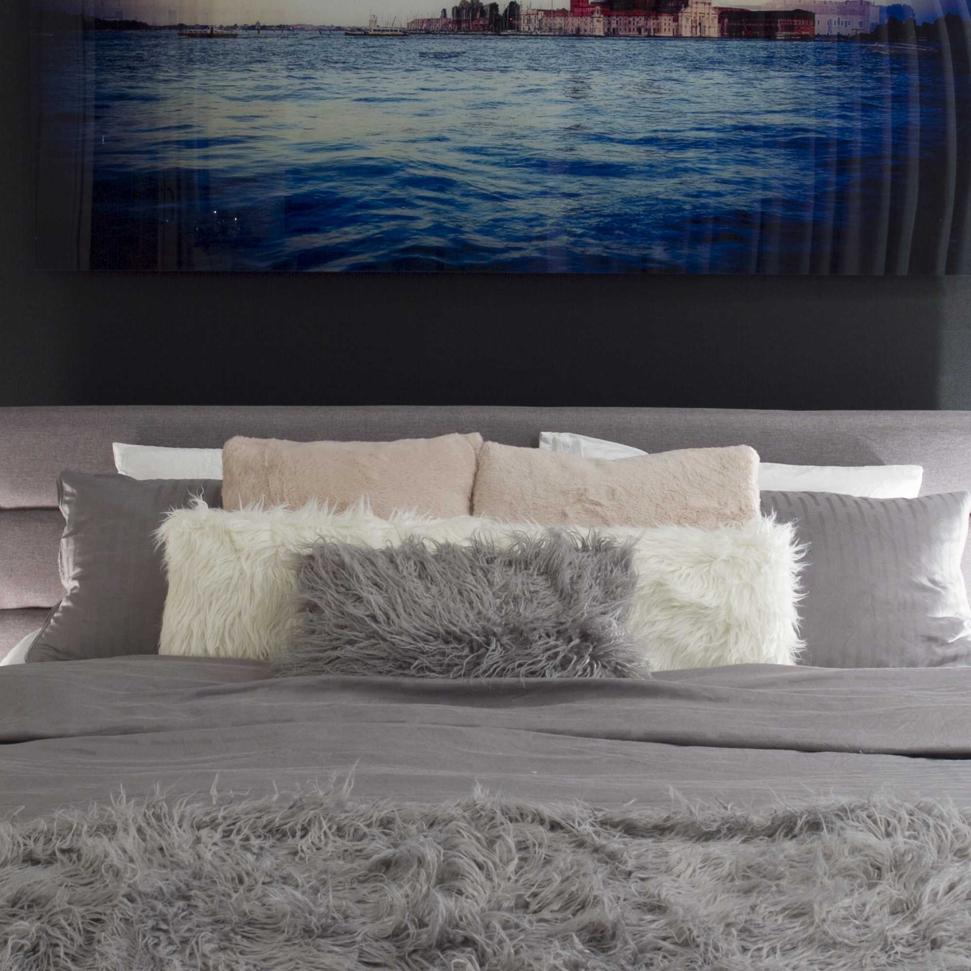 12" x 20" x 5" Sage Gray Faux Sheepskin 2-Pack - Pillow