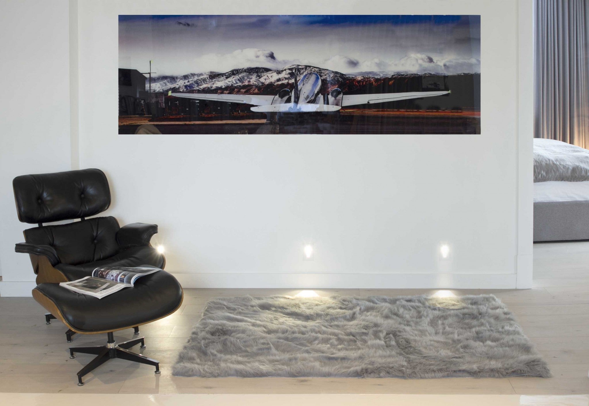 4" x 6" x 1.5" Gray Faux Sheepskin - Area Rug