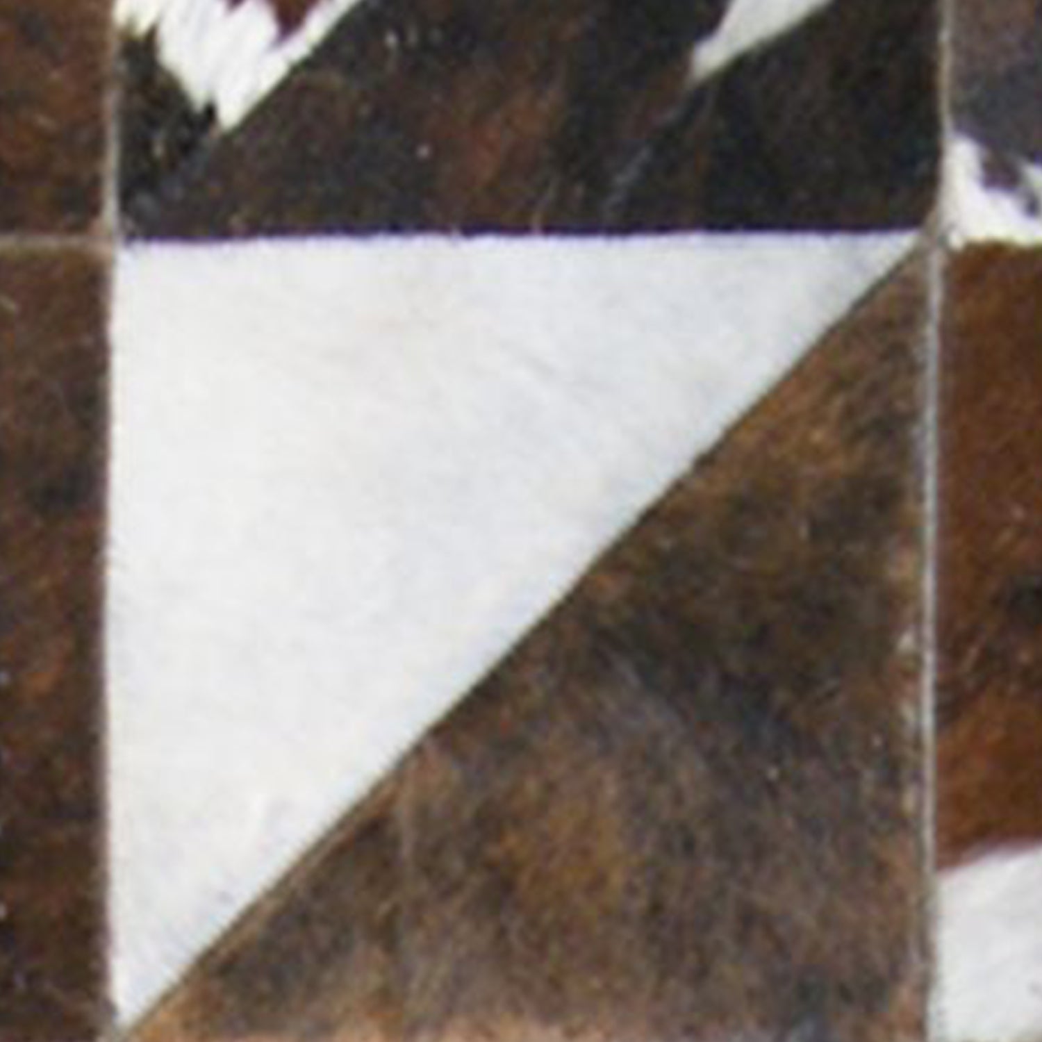 1" x 6" Chocolate And Natural Runner Stitch Cowhide - Area Rug
