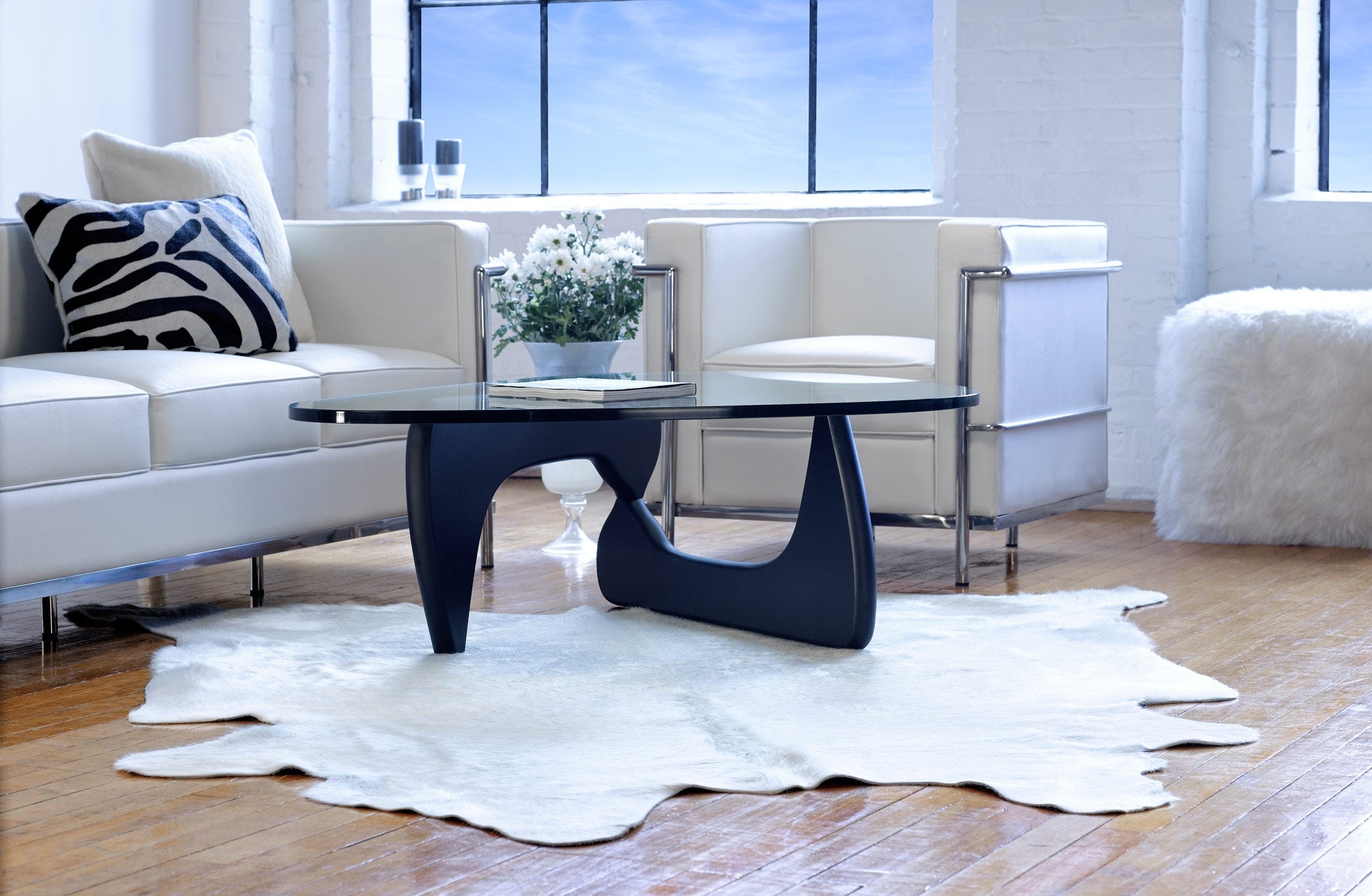 60" x 84" Off White, Cowhide - Rug