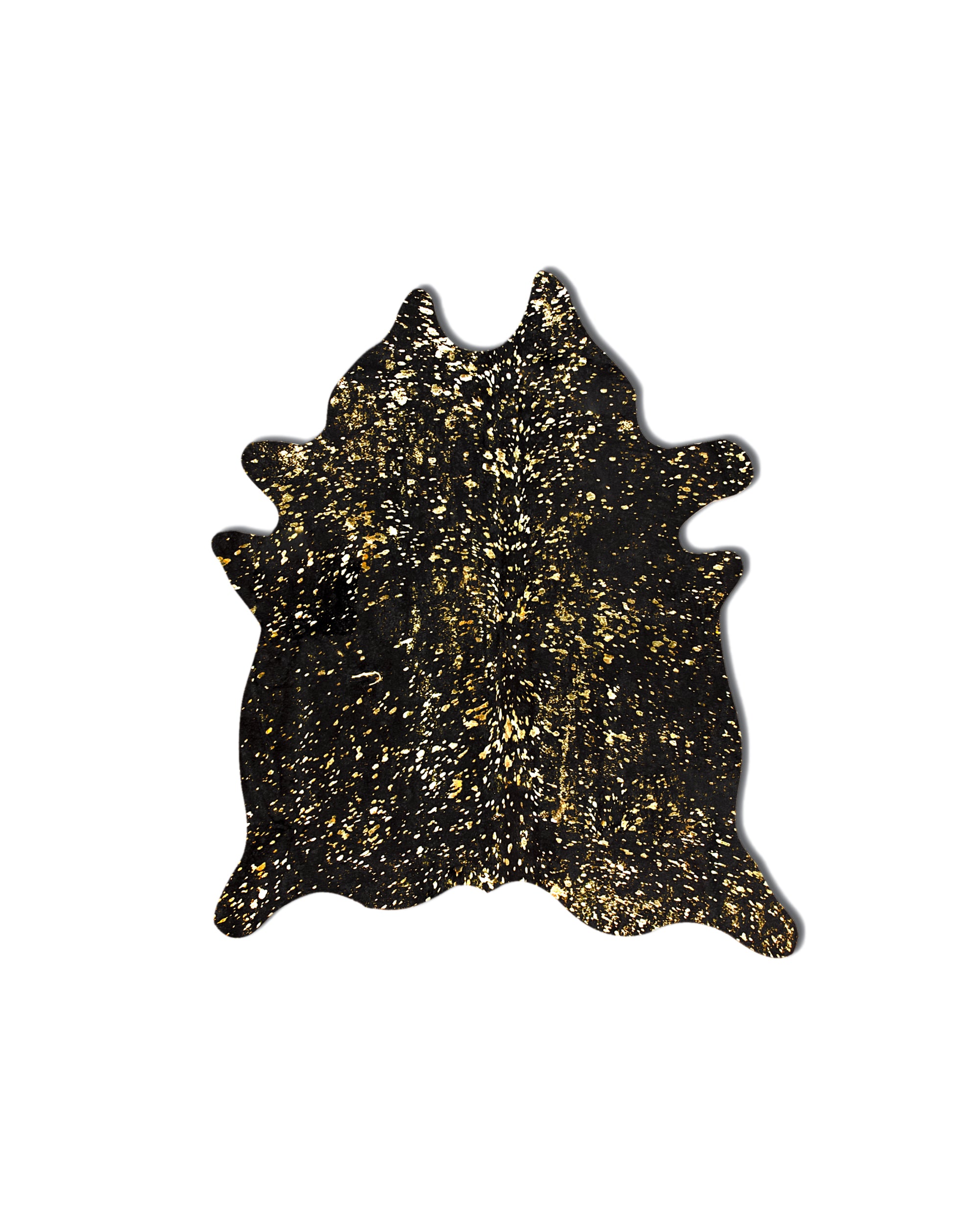 60" x 84" Black And Gold Cowhide - Area Rug