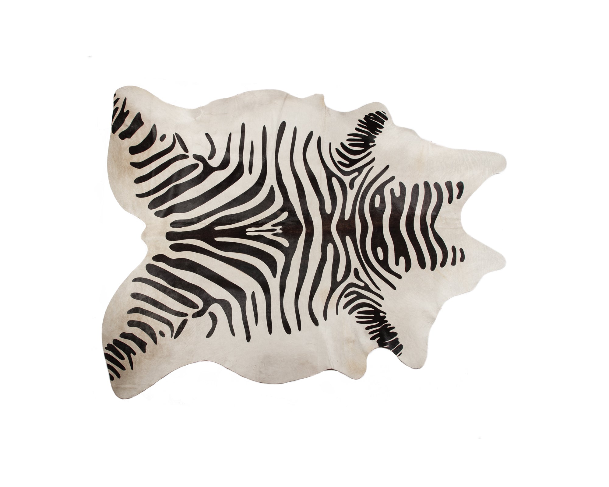 60" x 84" Zebra Black On Off White Cowhide - Area Rug
