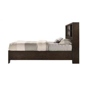 91" X 63" X 53" Espresso Rubber Wood Queen Storage Bed