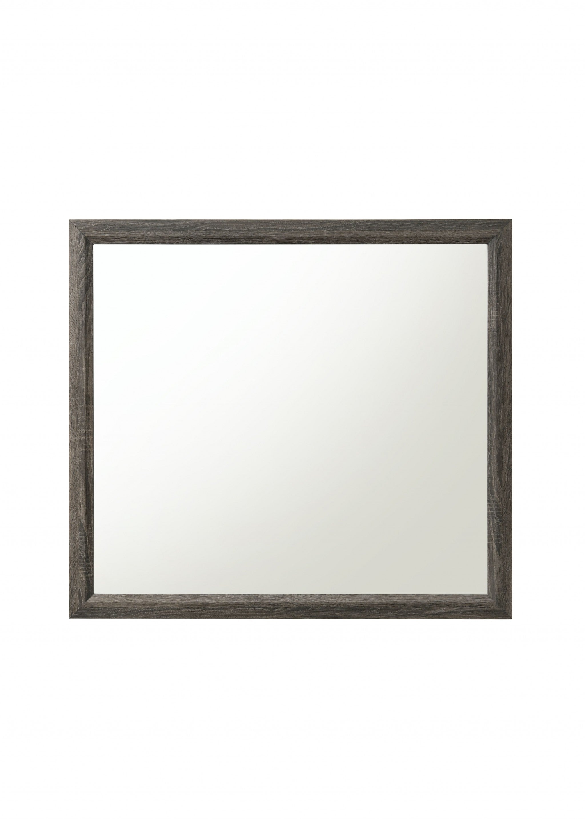 39" X 35" Weathered Gray Paper Veneer Mirror