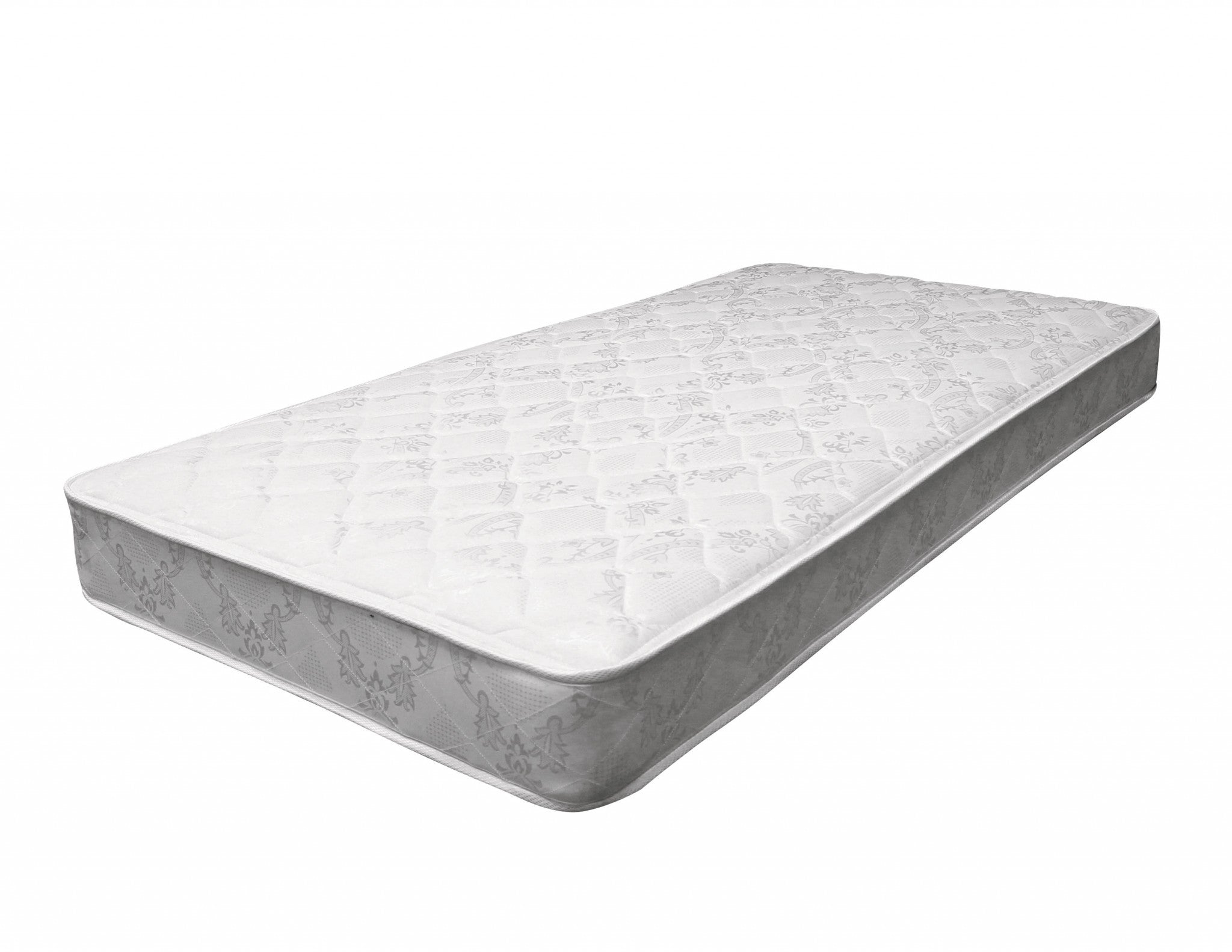 75" X 54" X 6" Full White And Gray Fabric Mattress