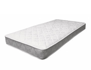 75" X 54" X 6" Full White And Gray Fabric Mattress