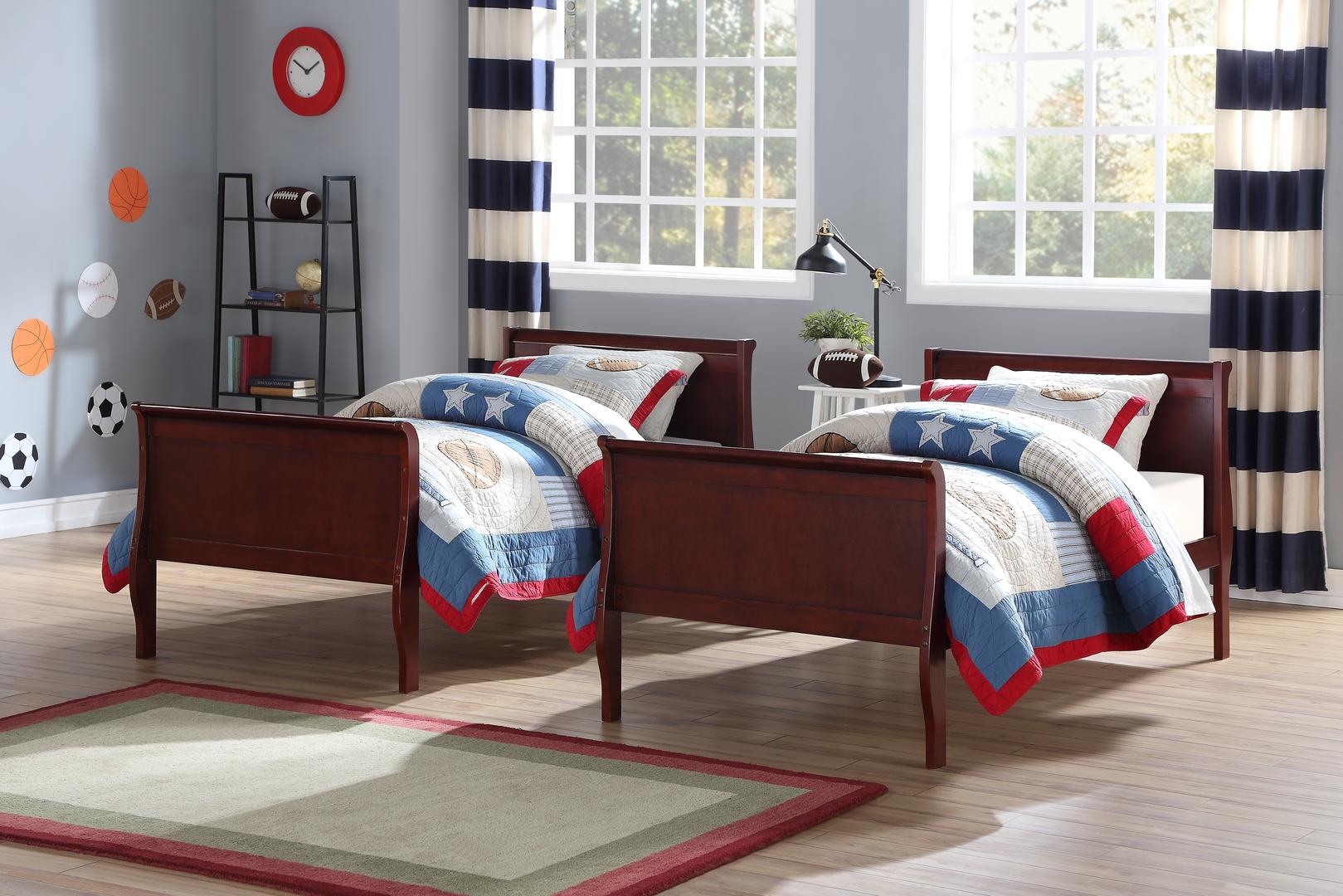 84" X 41" X 69" Cherry Pine Wood Twin Over Twin Bunk Bed