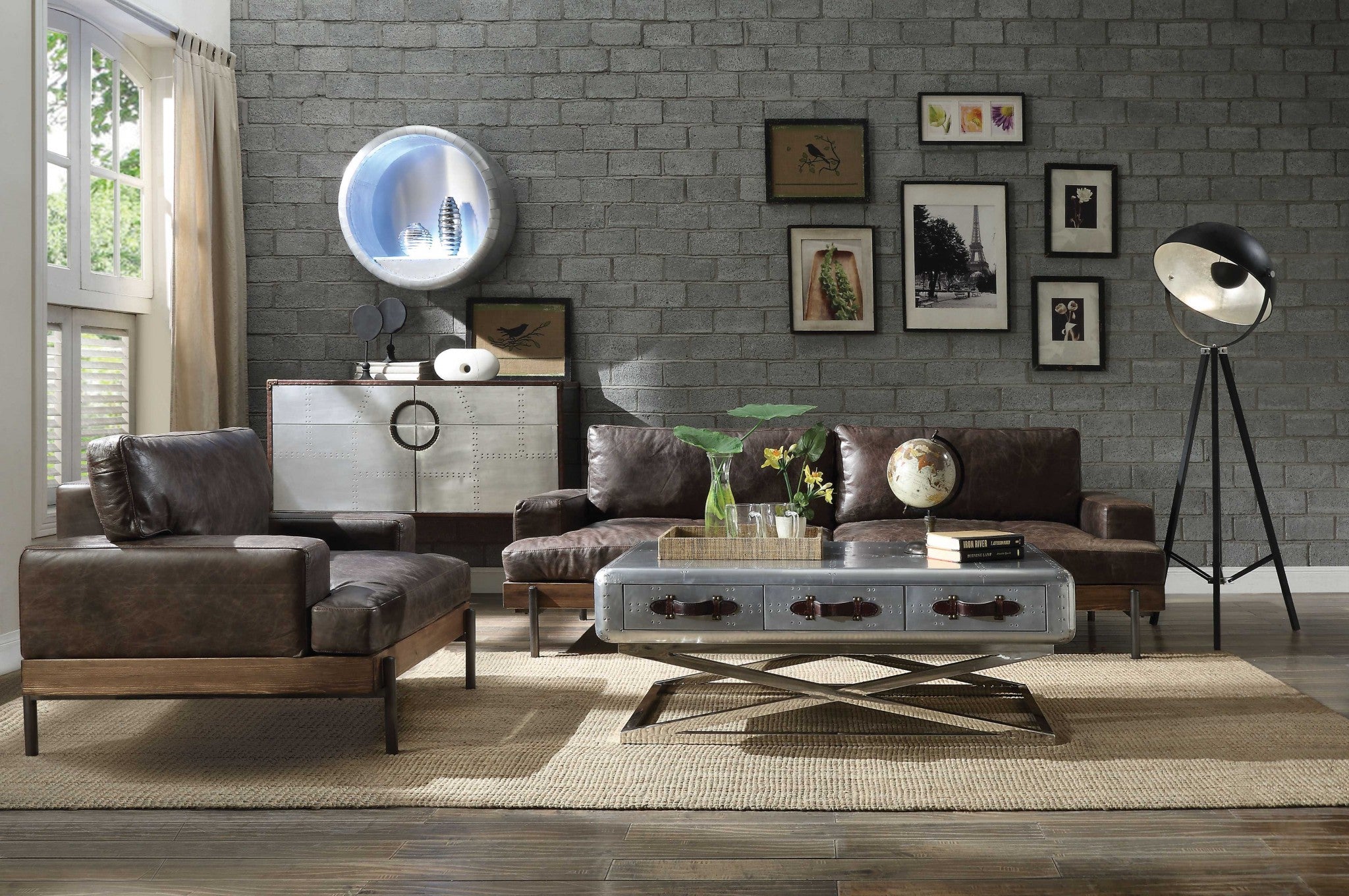 95" X 39" X 32" Distressed Chocolate Top Grain Leather Sofa