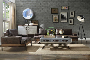 95" X 39" X 32" Distressed Chocolate Top Grain Leather Sofa