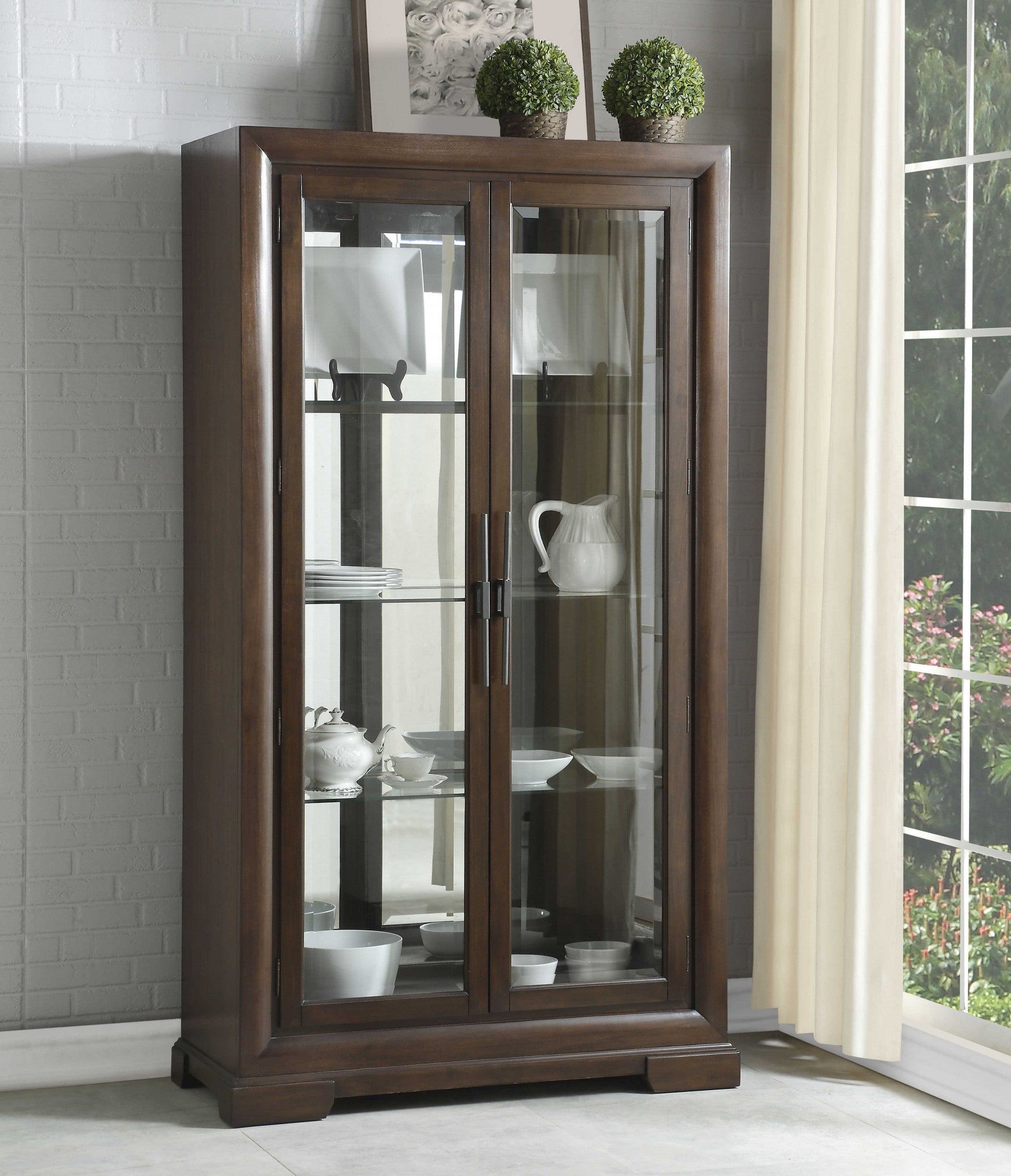 44" X 19" X 78" Tobacco Rectangular Display Cabinet