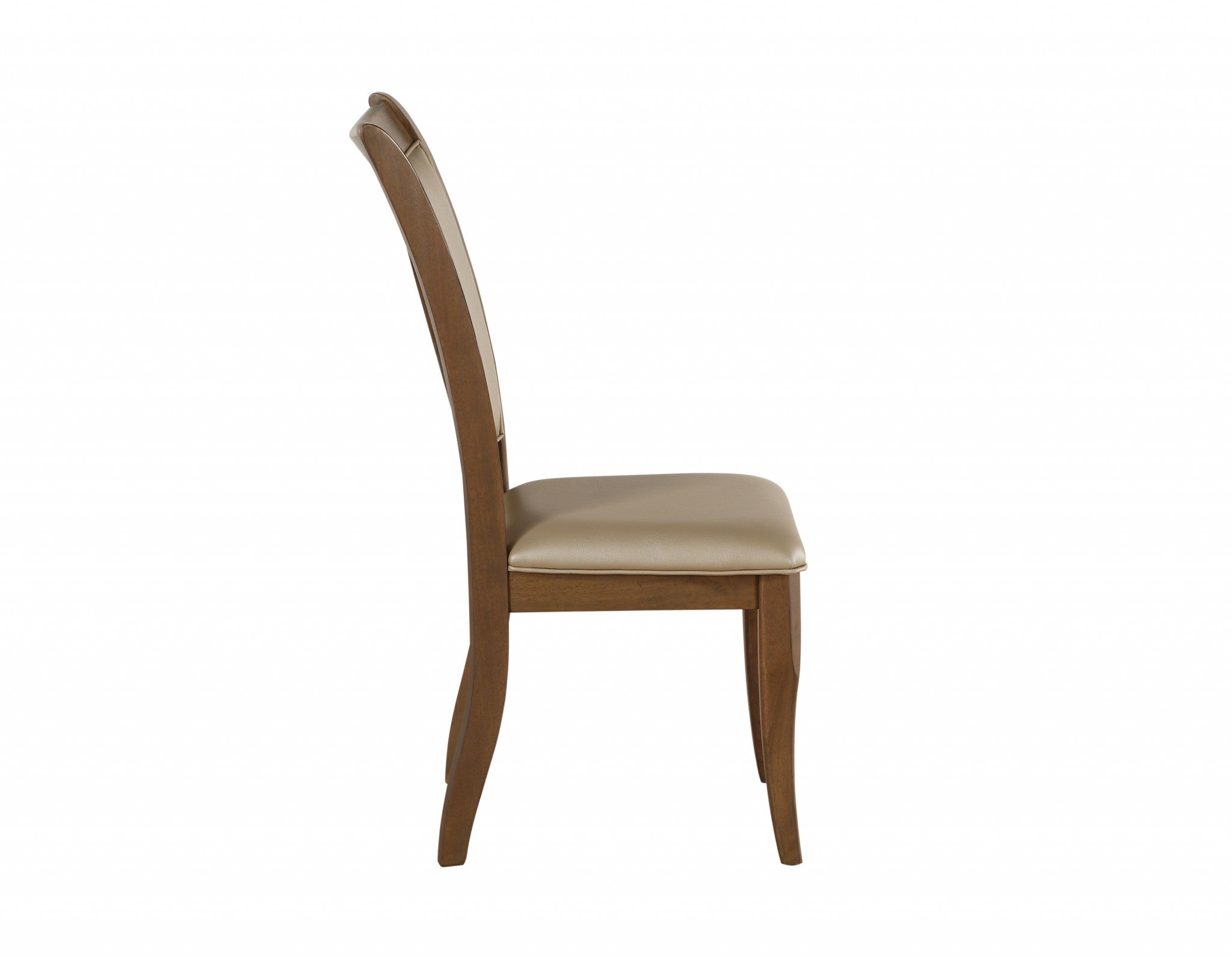 23" X 19" X 40" 2pc Beige Leatherette And Gray Oak Side Chair