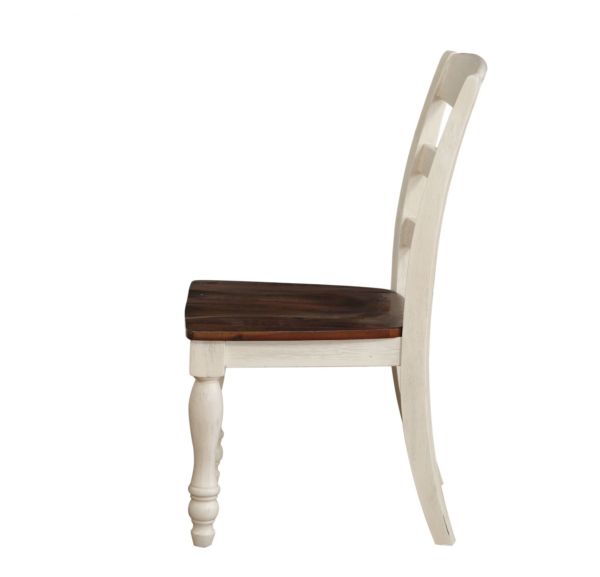 20" X 24" X 38" 2pc Walnut And White Washed Side Chair