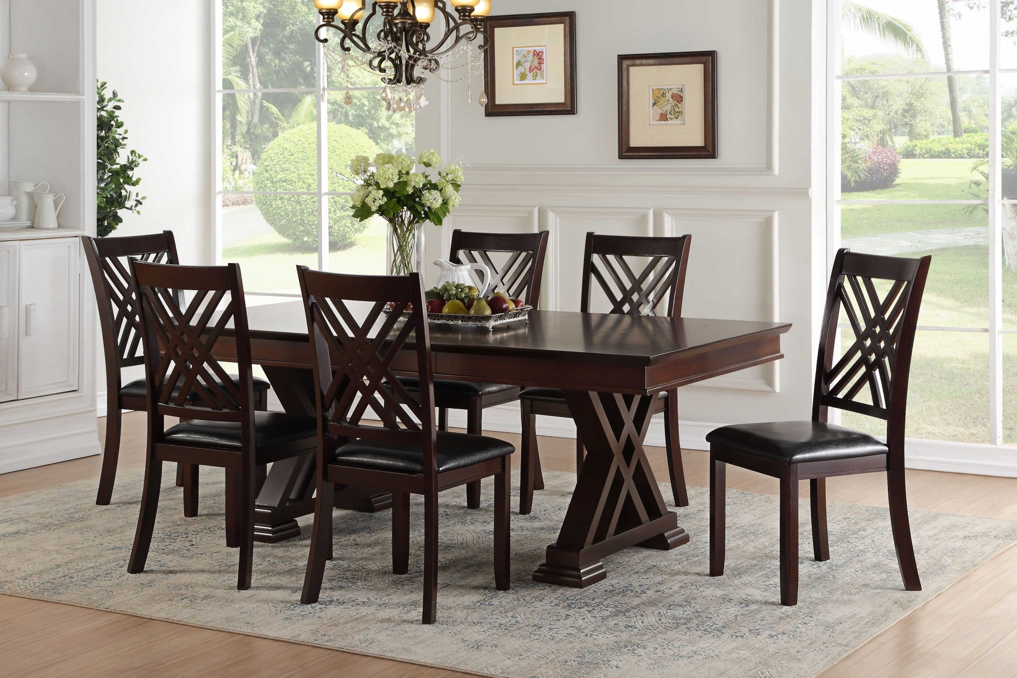 6078" X 42" X 30" Espresso Poplar Dining Table