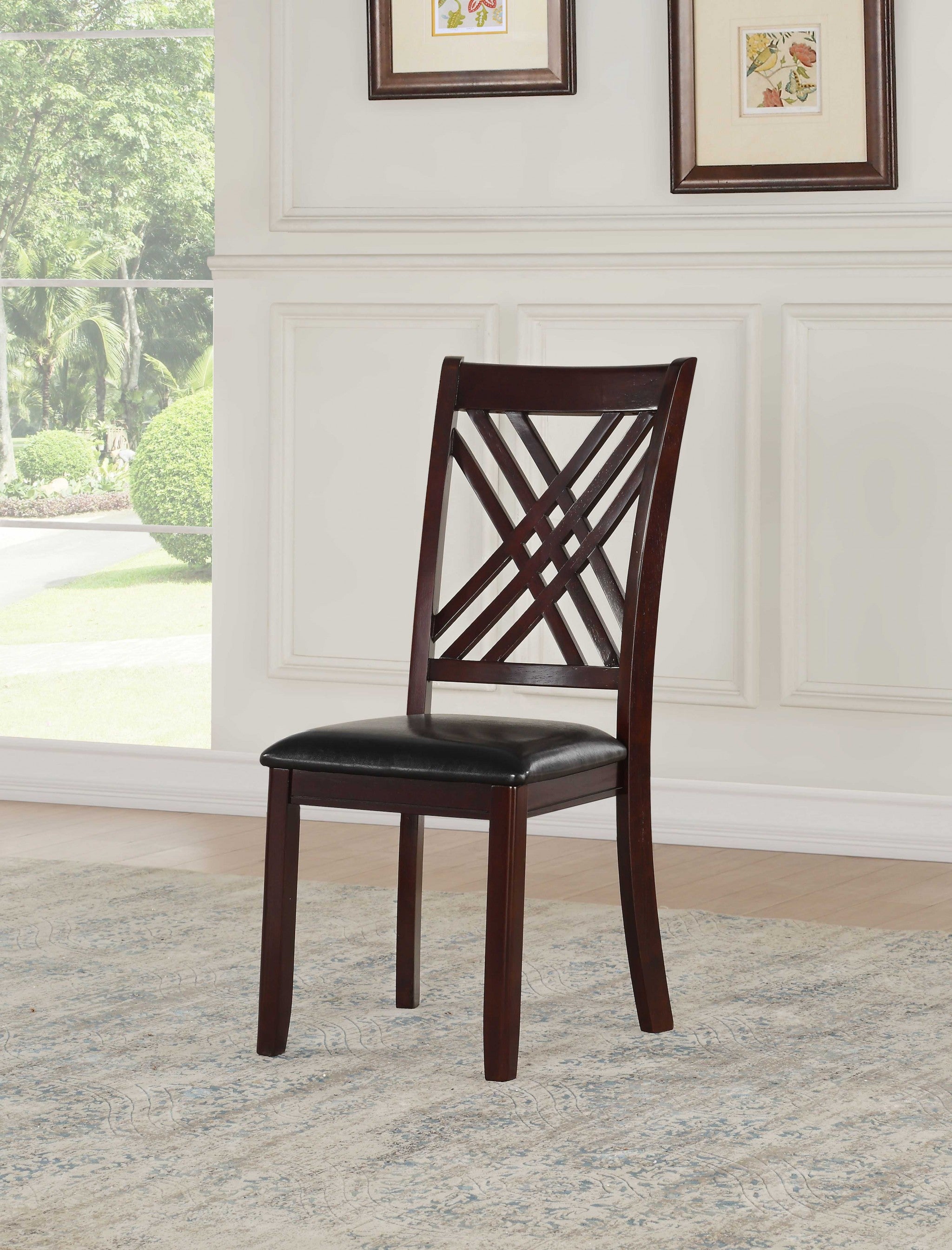 18" X 22" X 41" 2pc Black And Espresso Side Chair