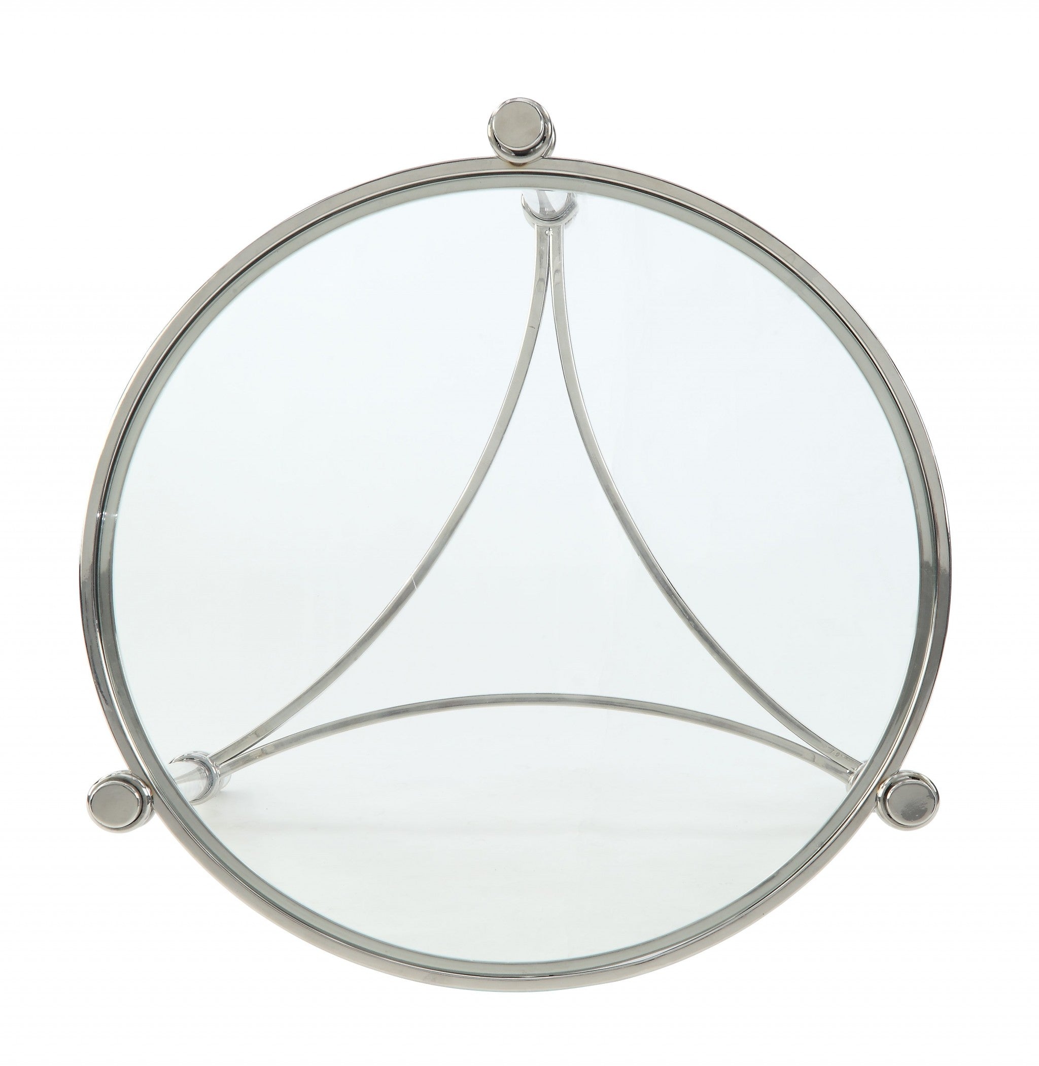 20" X 20" X 24" Stainless Steel, Clear Acrylic And Glass End Table