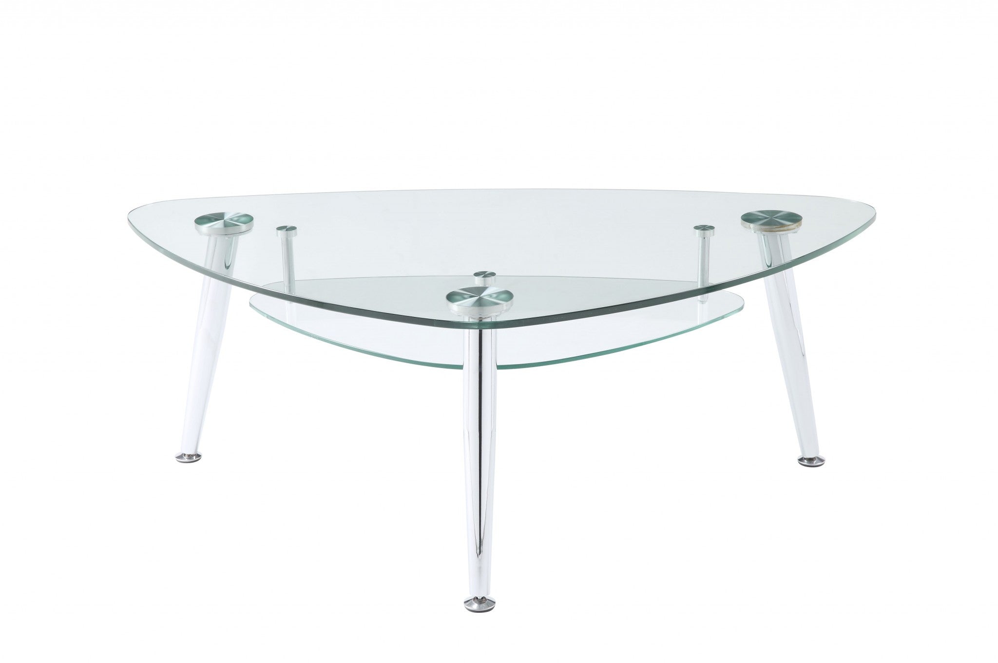 50" X 30" X 18" Chrome And Clear Glass Coffee Table