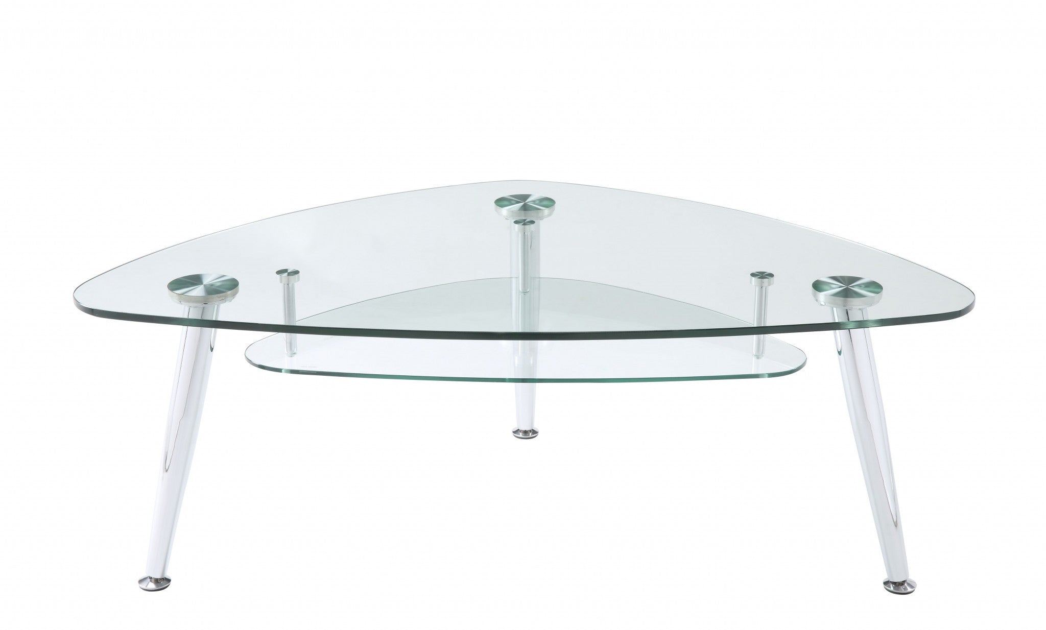 50" X 30" X 18" Chrome And Clear Glass Coffee Table