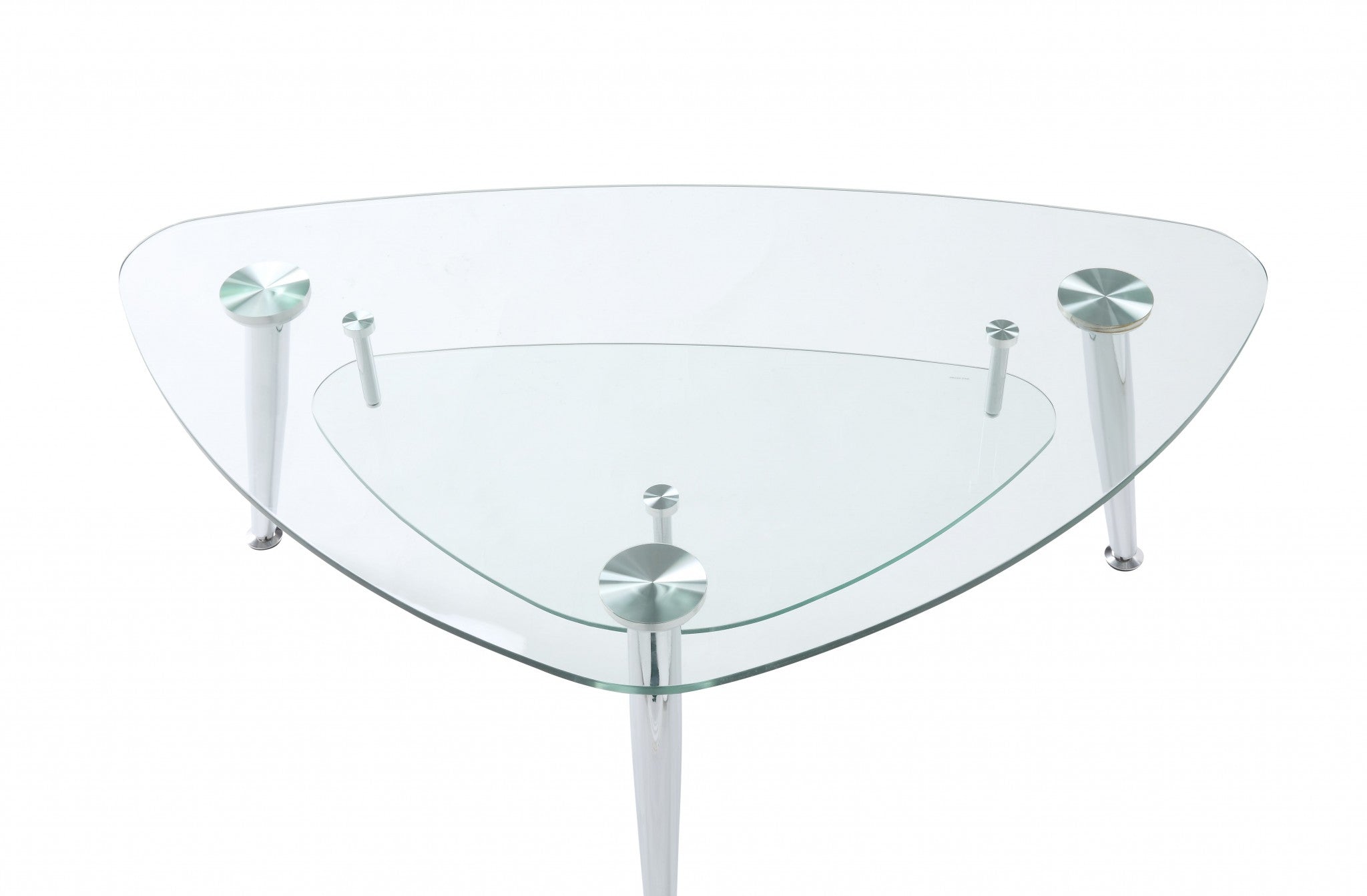 50" X 30" X 18" Chrome And Clear Glass Coffee Table