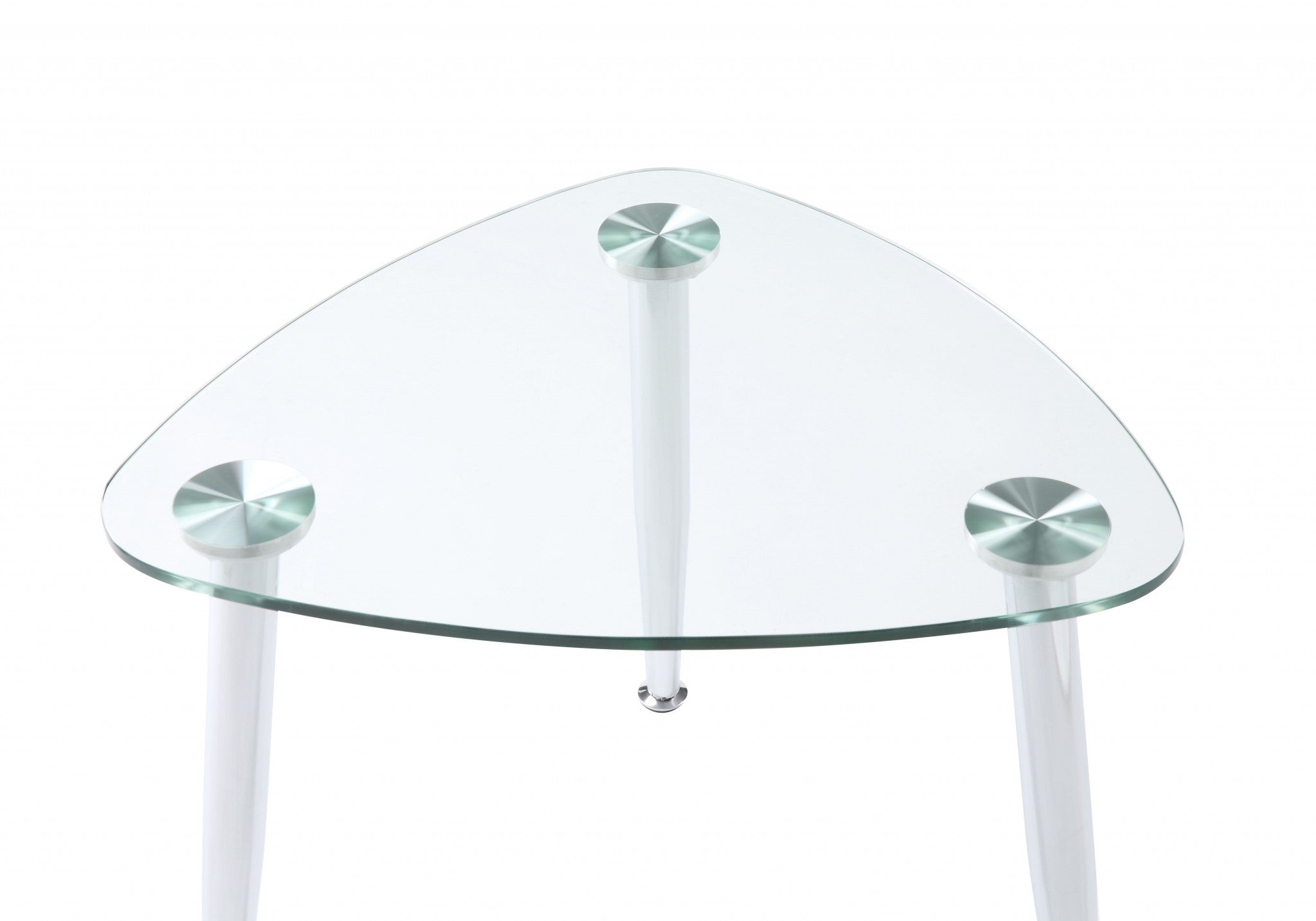 30" X 24" X 23" Chrome And Clear Glass End Table