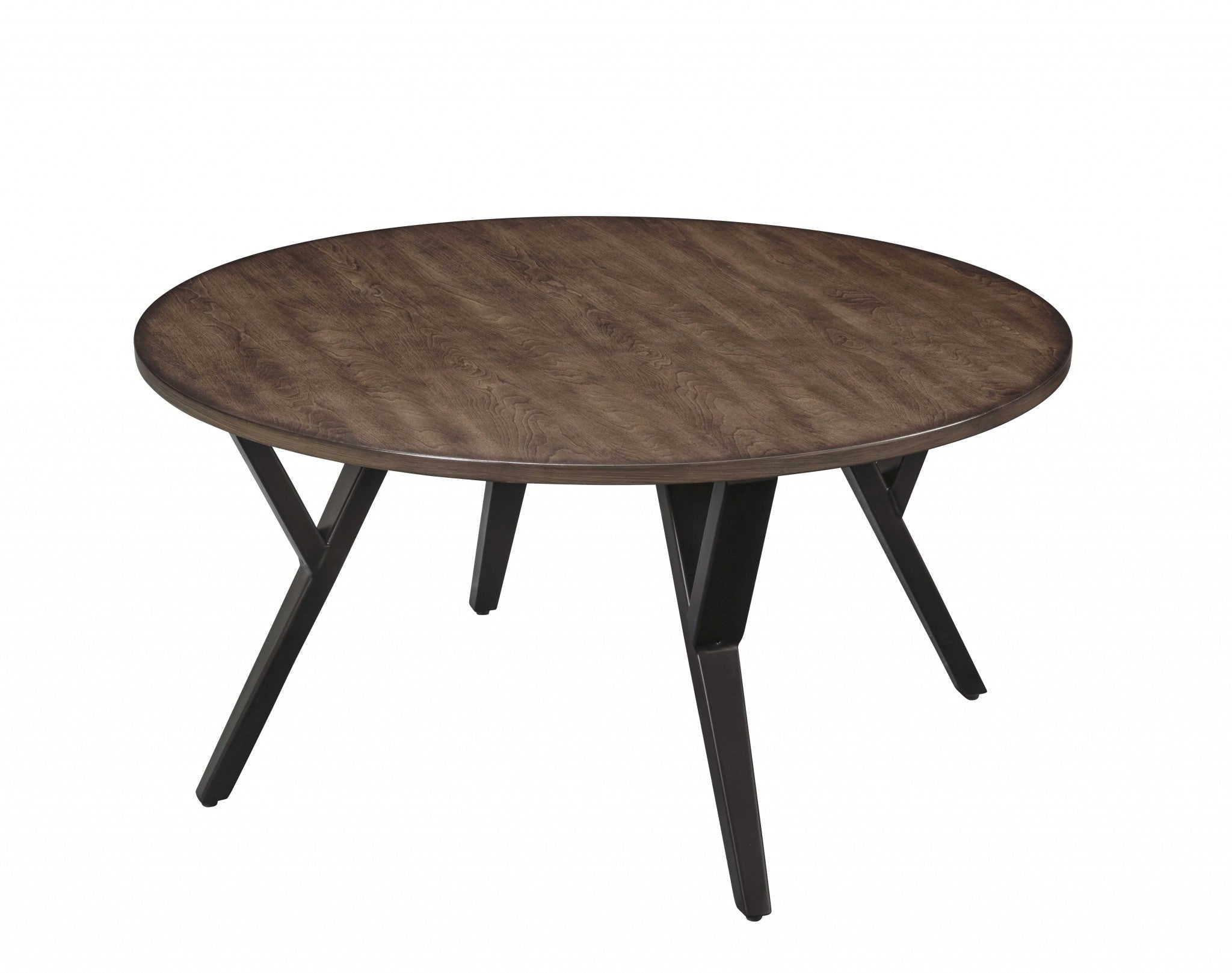 36" X 36" X 18" 3pc Oak And Black Coffee And End Table Set