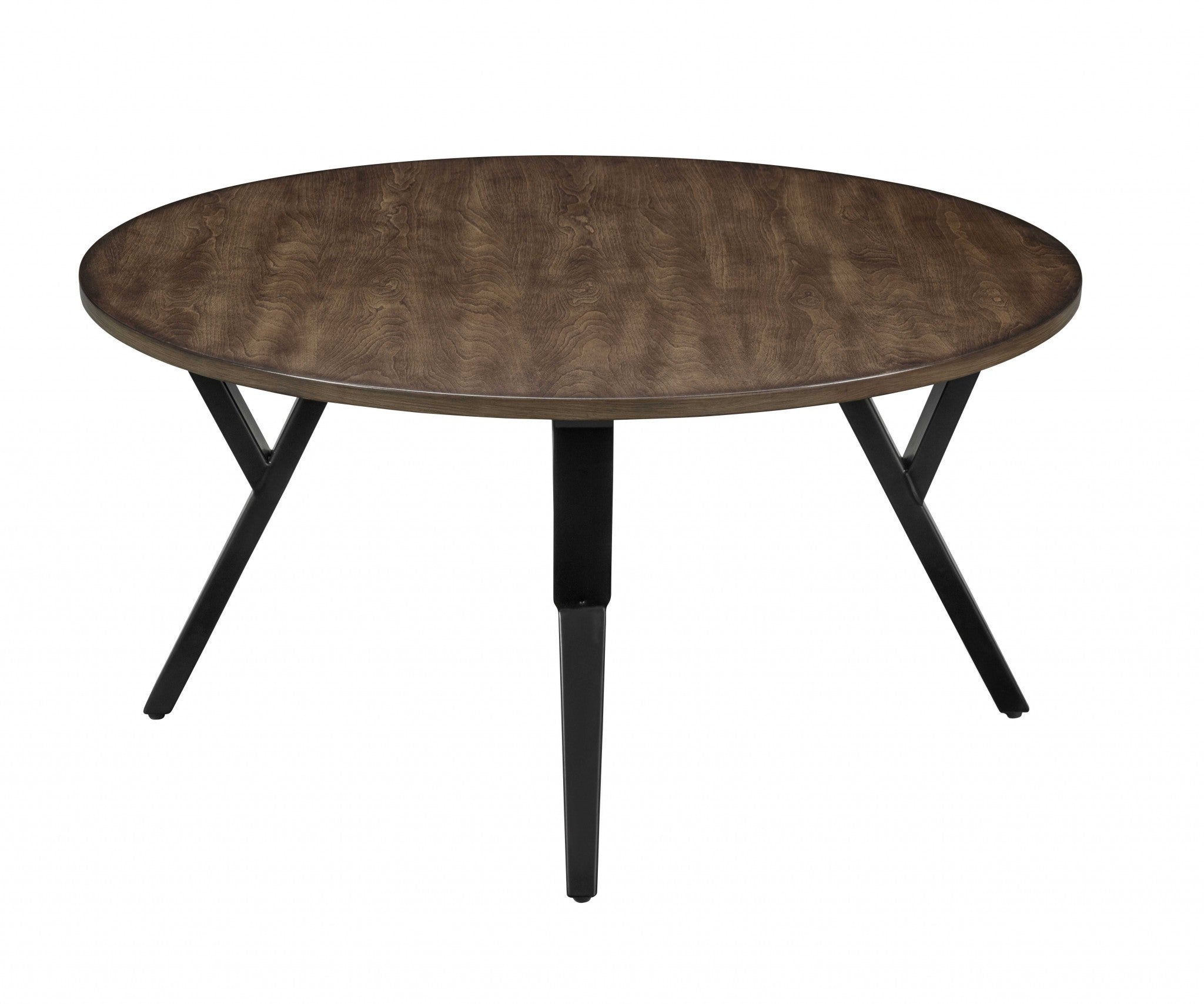 36" X 36" X 18" 3pc Oak And Black Coffee And End Table Set