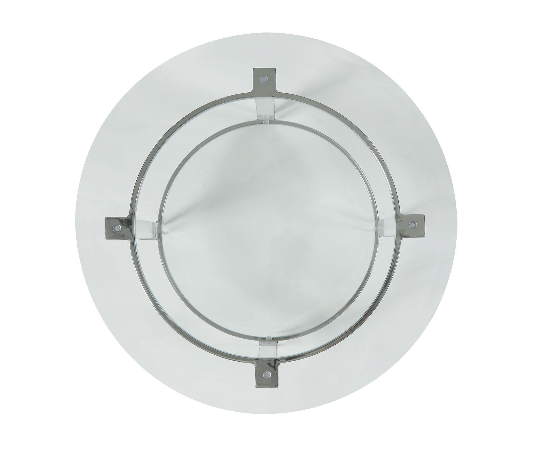 24" X 24" X 24" Chrome, Clear Acrylic And Glass End Table