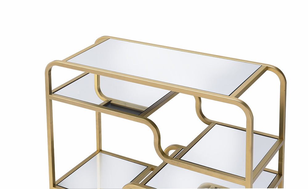 Modern yet Retro Gold And Glass Bar Table