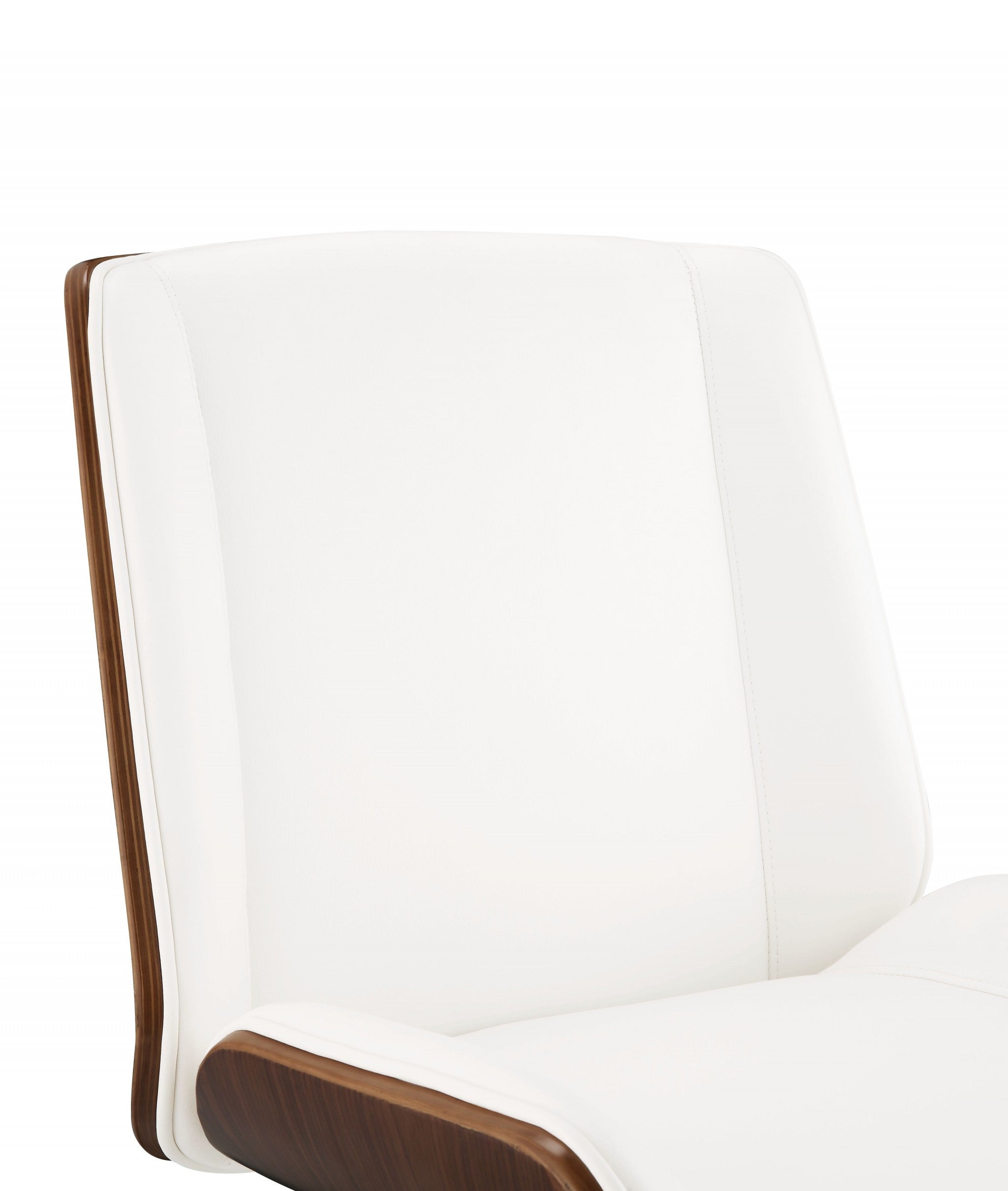 21" X 25" X 3438" White Leatherette And Walnut Office Chair