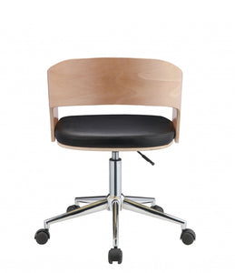 21" X 20" X 2934" White Leatherette And Beech Office Chair