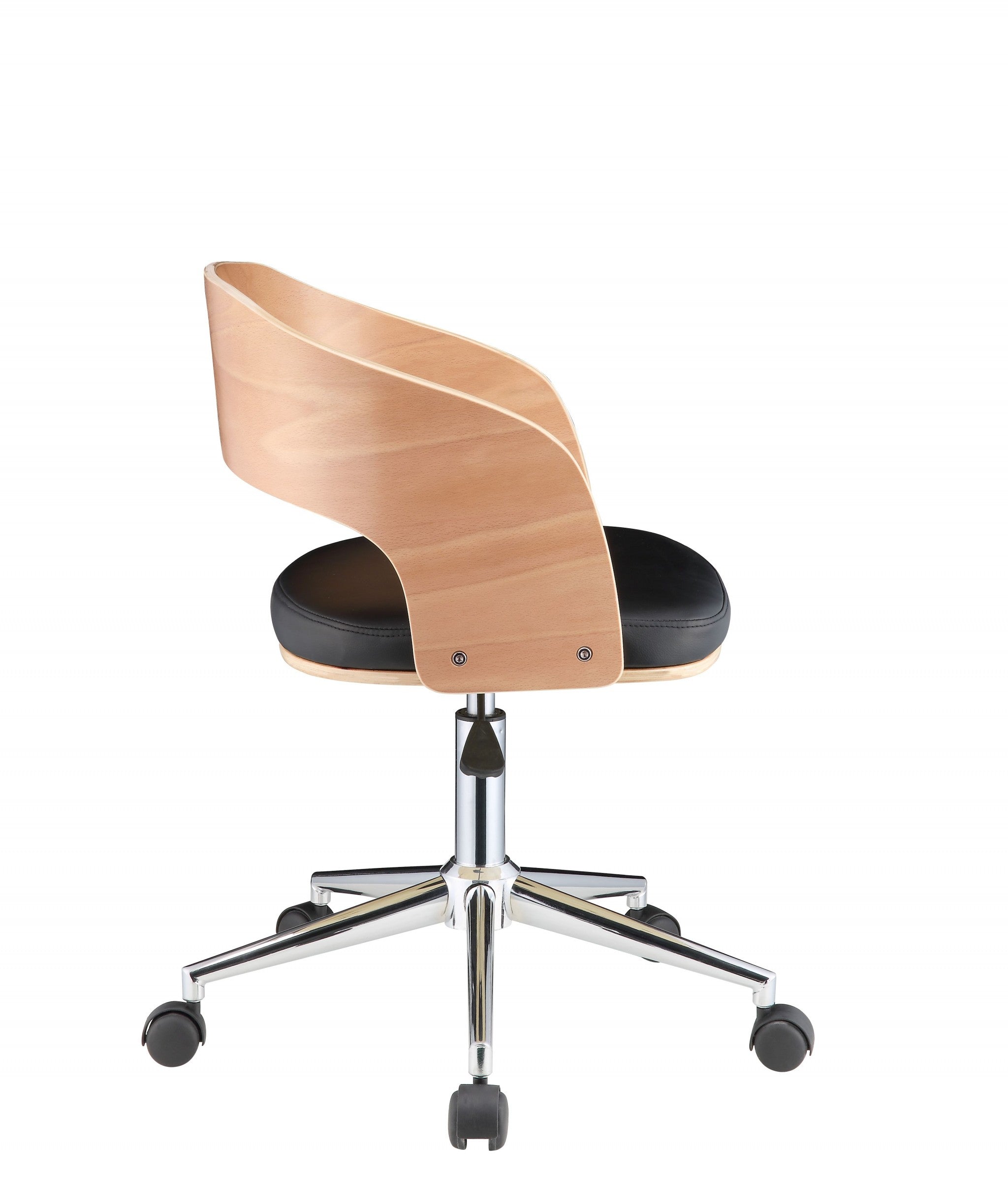 21" X 20" X 2934" White Leatherette And Beech Office Chair