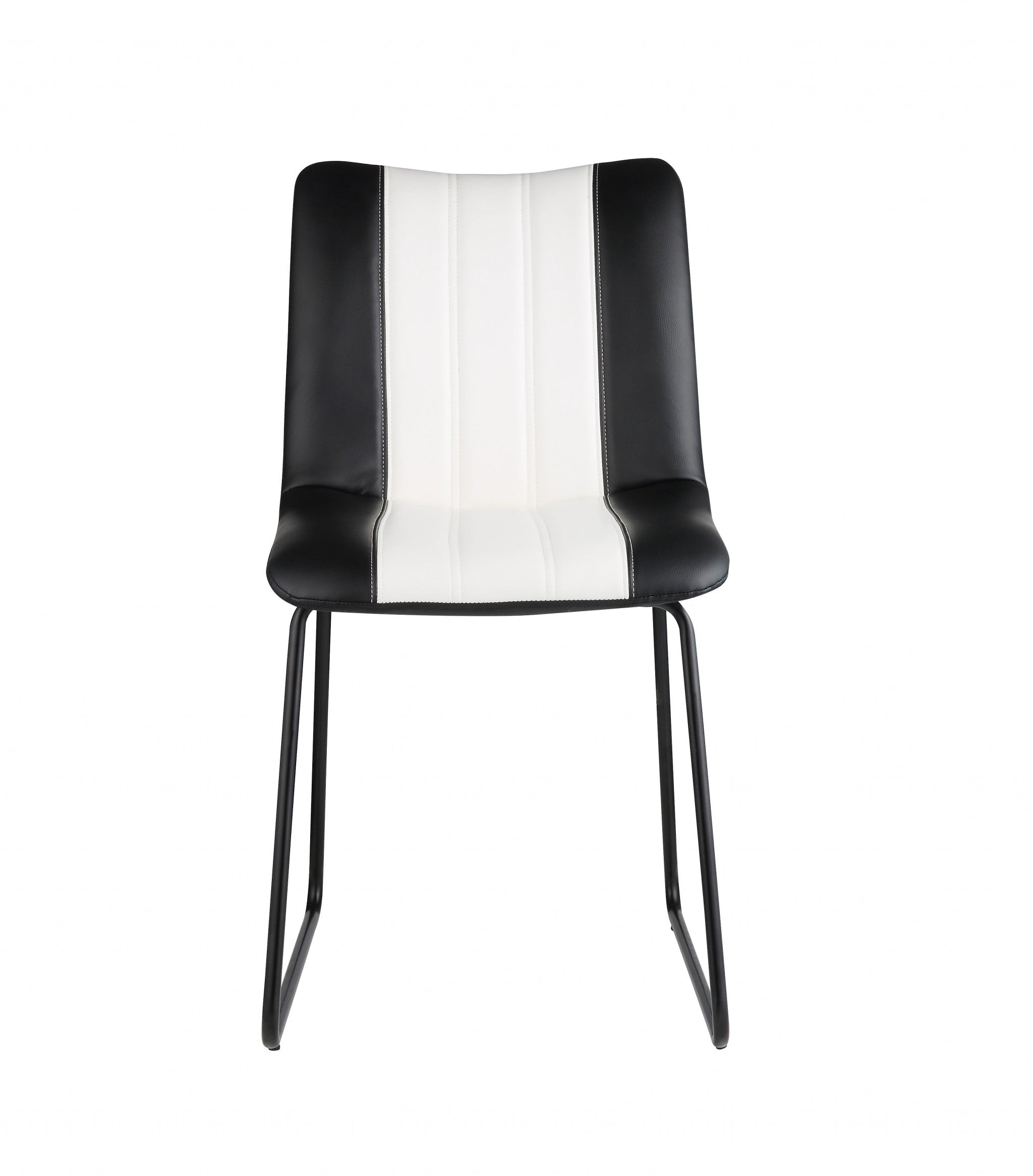 18" X 23" X 33" Black And White Leatherette Accent Chair