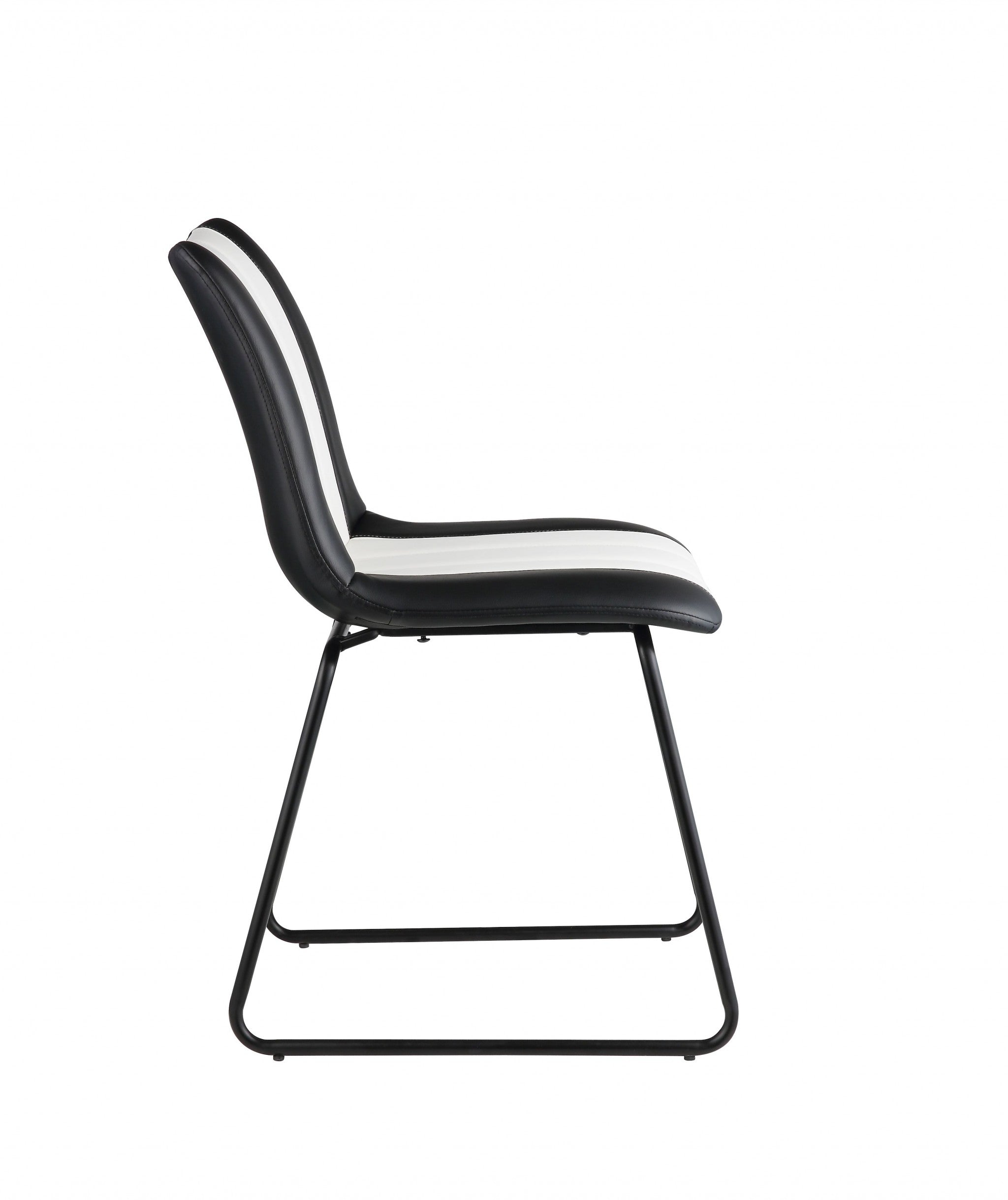 18" X 23" X 33" Black And White Leatherette Accent Chair
