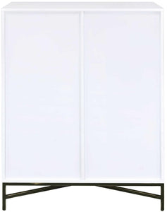 40" X 22" X 52" White & Weathered Wood Pattern Wardrobe