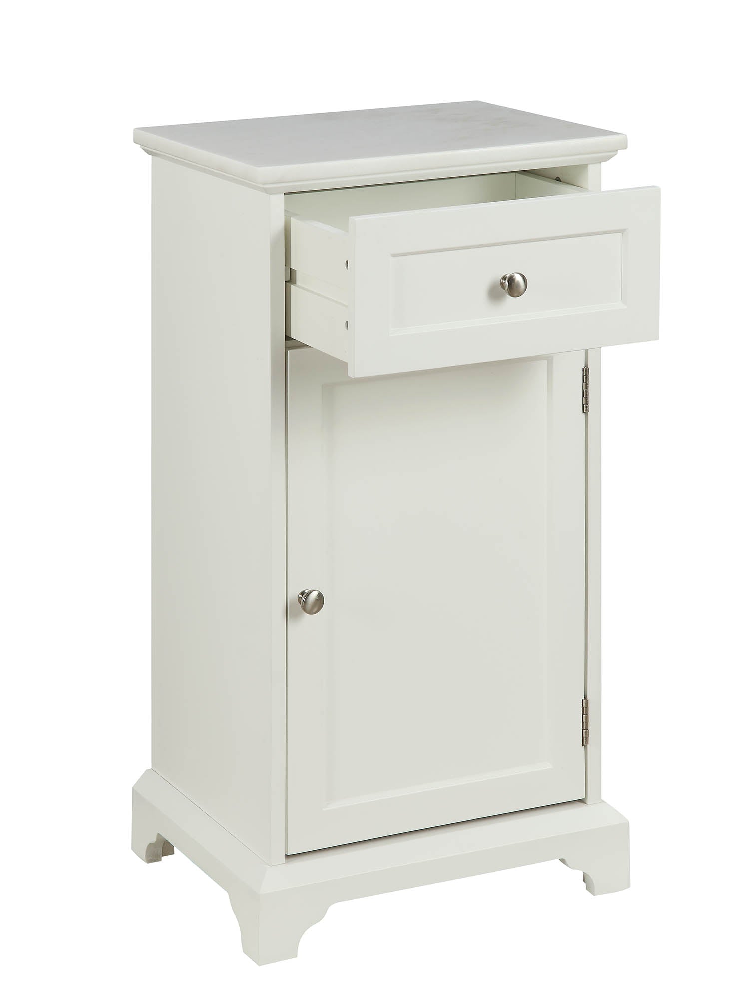16" X 13" X 30" White Mdf Cabinet