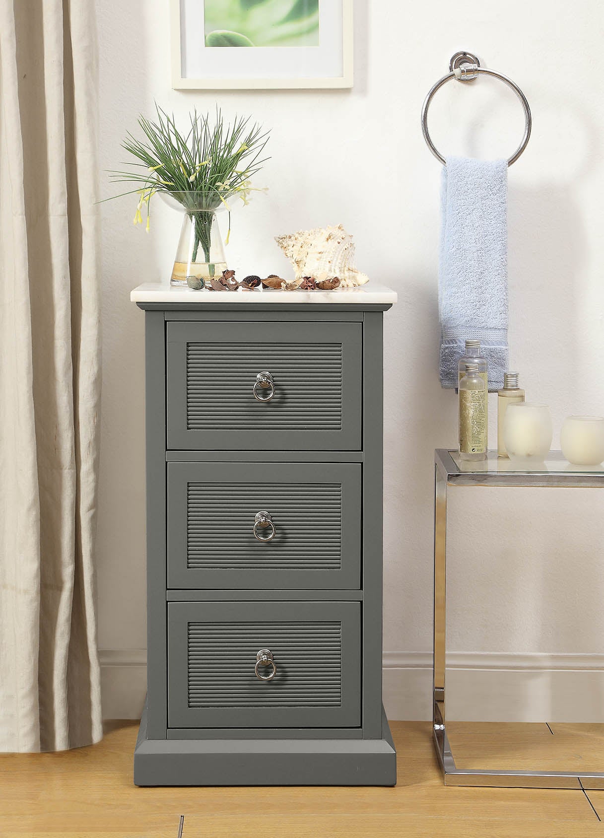 16" X 13" X 30" Grey Mdf Cabinet