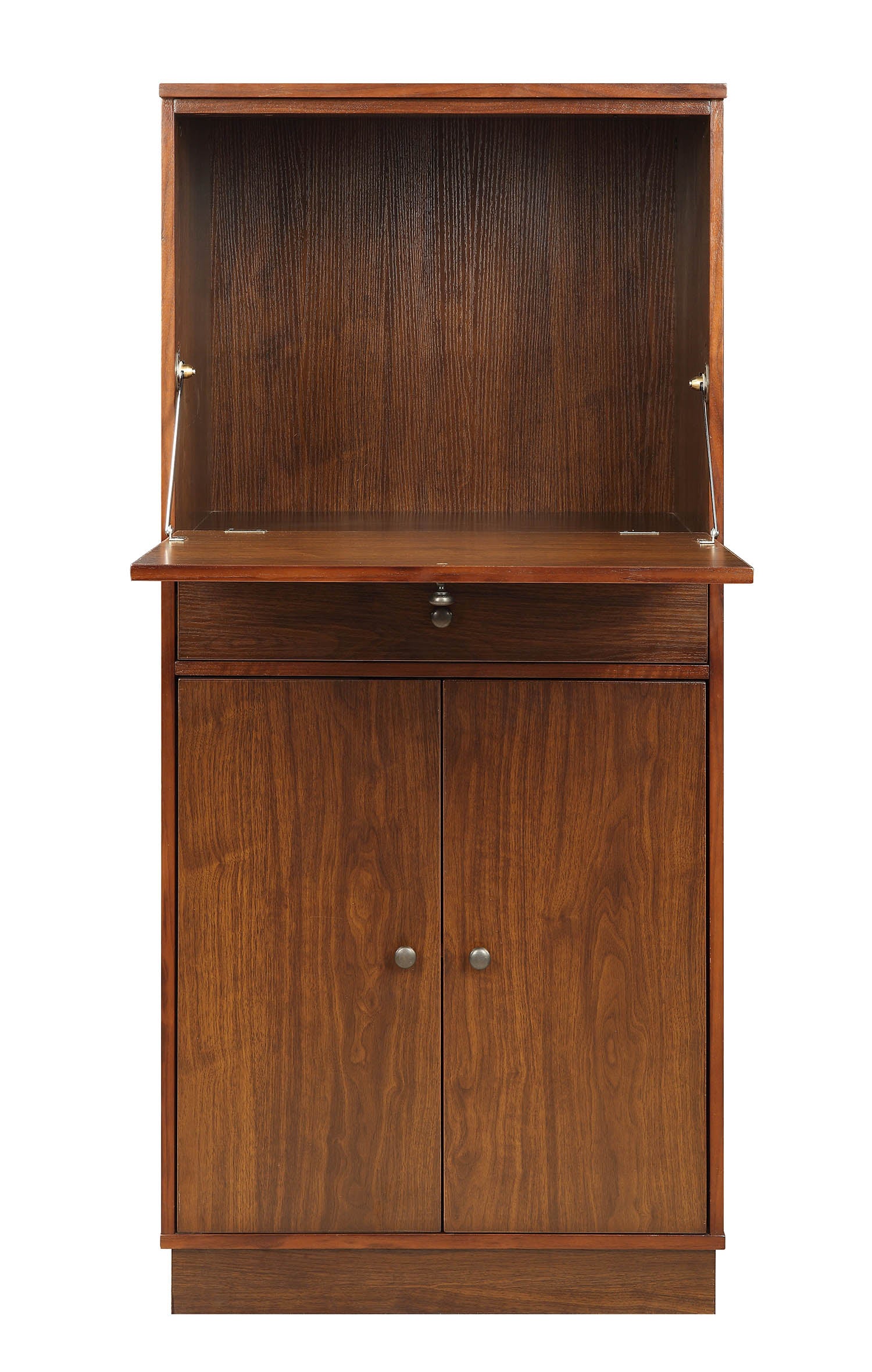 24" X 20" X 52" Walnut Mdf Wine Cabinet