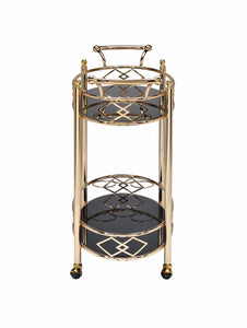 35" X 16" X 32" Gold Metal Serving Cart