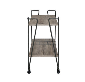 32" X 16" X 31" Black Metal Serving Cart