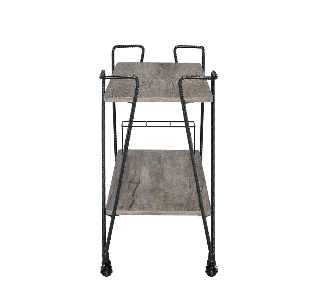 32" X 16" X 31" Black Metal Serving Cart