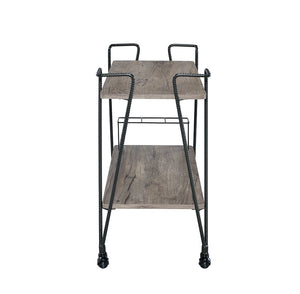 32" X 16" X 31" Black Metal Serving Cart