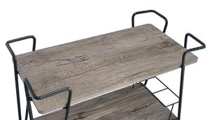 32" X 16" X 31" Black Metal Serving Cart