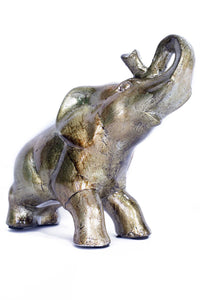 10" X 6" X 10.5" Gold Ceramic Elephhant