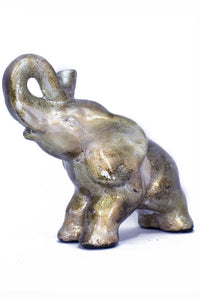 13" X 7" X 12" Gold Ceramic Elephhant
