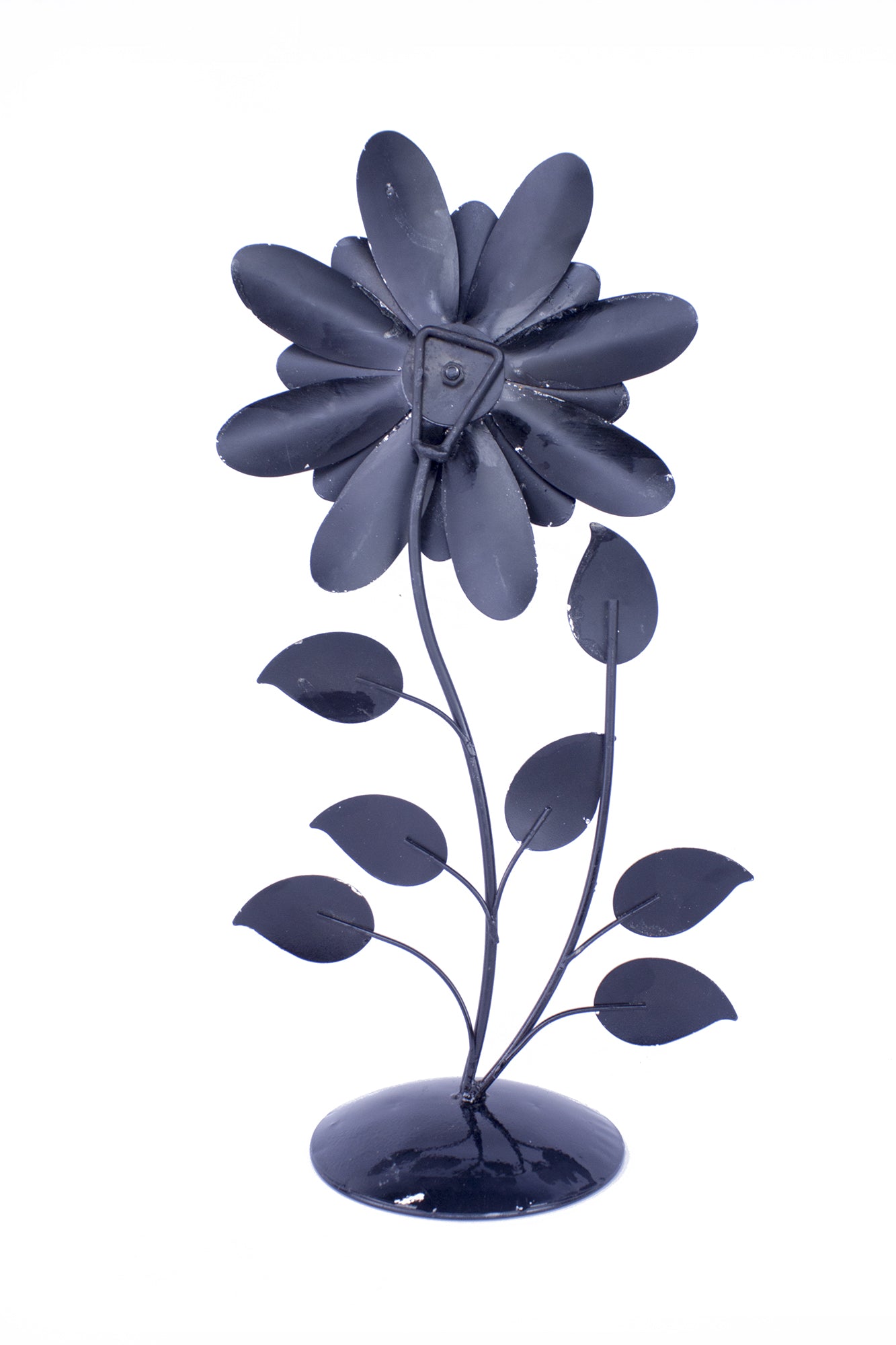 Bo Copper and Pewter Metal Flower Table Top Sculpture