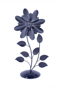 Bo Copper and Pewter Metal Flower Table Top Sculpture