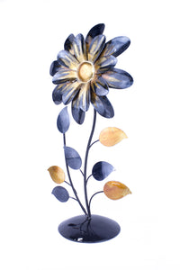Bo Copper and Pewter Metal Flower Table Top Sculpture