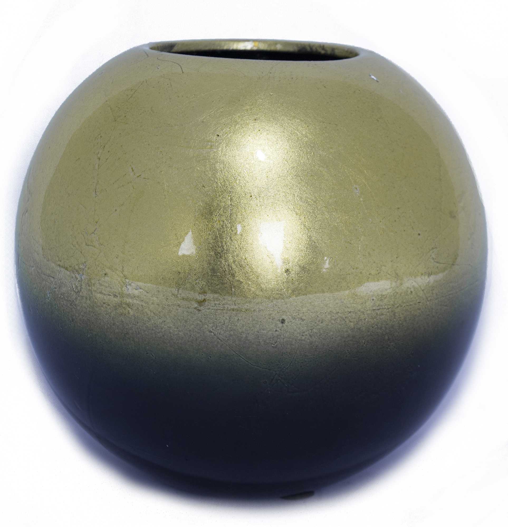 14" X 9.75" X 16" Black And Gold Ceramic Piece Vase Set