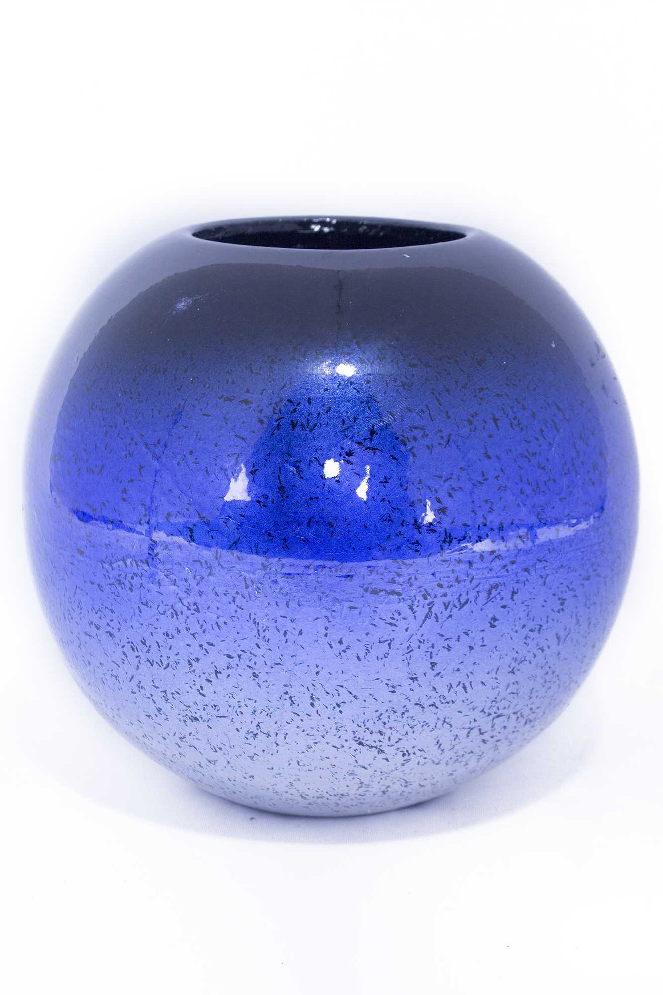 14" X 9.75" X 16" Blue And Silver Ceramic Piece Vase Set